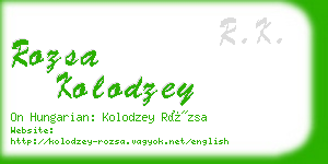 rozsa kolodzey business card